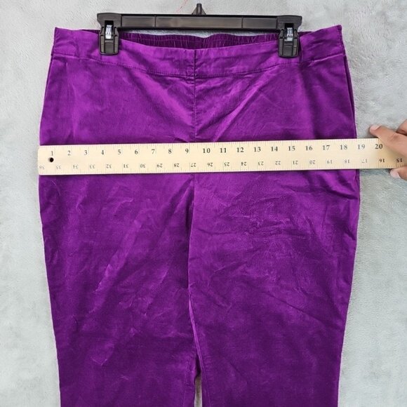 J. Jill Velvet Pants Womens Size 14 Purple Slim Fit Ankle Skinny Stretch NWT - Picture 10 of 13